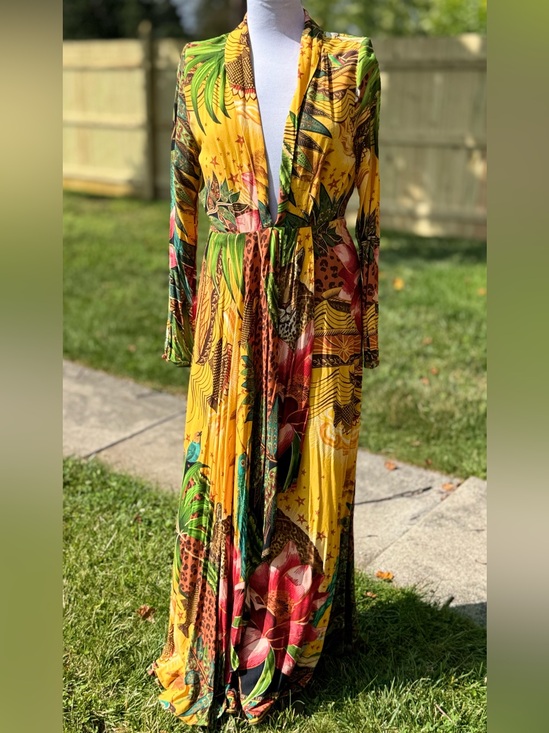 FARM Rio Dresses & Skirts - Farm Rio Tropical jungle print long sleeve V-neck maxi dress boho resort